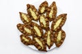 Traditional karelian pasties on the plate Royalty Free Stock Photo