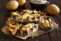 Traditional karelian pasties with potatoes