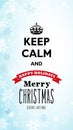 Traditional Keep Calm and Merry Christmas quotation Royalty Free Stock Photo