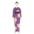 Traditional kimono icon cartoon vector. Woman costume