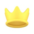 Traditional king queen yellow glossy crown isometric 3d icon realistic vector illustration