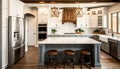 Traditional kitchen in beautiful new luxury home, Generative AI Royalty Free Stock Photo