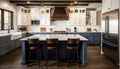 Traditional kitchen in beautiful new luxury home, Generative AI Royalty Free Stock Photo