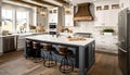 Traditional kitchen in beautiful new luxury home, Generative AI Royalty Free Stock Photo