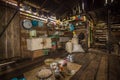 Traditional kitchen of a hut of native people of indonesia