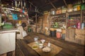 Traditional kitchen of a hut of native people of indonesia