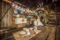 Traditional kitchen of a hut of native people of indonesia