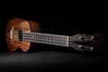 Traditional koa wood ukulele. Hawaiian uke musical instrument. Royalty Free Stock Photo