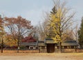 Traditional koeran buildings in the Jeonju Hanok Village covered Royalty Free Stock Photo