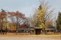 Traditional koeran buildings in the Jeonju Hanok Village covered Royalty Free Stock Photo