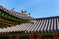 Traditional korean architecture roof eave Royalty Free Stock Photo