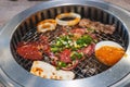 Korean beef barbecue on charcoal grill