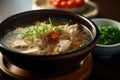 A traditional Korean dish, Ginseng Chicken Soup is a nutritious and flavorful soup made with tender chicken, ginseng, garlic, and