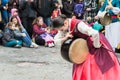 Traditional Korean Female Drummer and Dancer