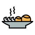 Traditional korean food icon vector flat