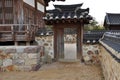 Traditional Korean hanok house entrance