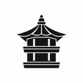 Traditional korean pagoda icon, simple style