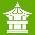 Traditional korean pagoda icon green