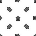 Traditional korean pagoda pattern seamless black