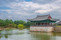 Traditional Korean Palace and Pond Royalty Free Stock Photo