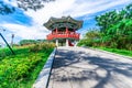 Traditional Korean Pavilion from Ilsan Lake Park. Royalty Free Stock Photo