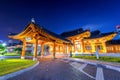 Traditional Korean style architecture at night in Korea