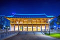 Traditional Korean style architecture at night in Korea