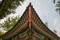 Traditional Korean temple painted wood details.