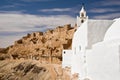 Traditional ksour village of Chenini with the mosque Royalty Free Stock Photo