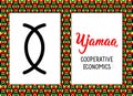 Traditional Kwanzaa symbols. Ujamaa means Cooperative economics. Vector icon. Isolated on white background