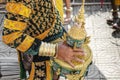 Traditional lakhon khol mask dance costume in Svay Andet cambodia Royalty Free Stock Photo