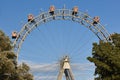 Traditional landmark ferris wheel. Vienna city center. Prater attraction. Austria Royalty Free Stock Photo