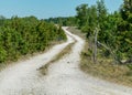 Traditional landscape with white pebble road, Saaremaa island, Estonia Royalty Free Stock Photo