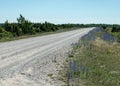 Traditional landscape with white pebble road, Saaremaa island, Estonia Royalty Free Stock Photo