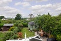 Traditional landscaped garden with view Royalty Free Stock Photo