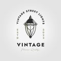 traditional lantern logo vector, illustration of retro streetlight icon design