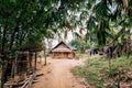 Traditional Laotian bamboo hut in a village near Nong Khiaw, Laos