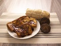 Traditional Latin-America Bread Torreja with Sugar Cane Juice Dulce de Panela