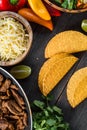 Traditional latin street food, overhead view on table Royalty Free Stock Photo