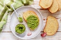 Traditional Latinamerican mexican guacamole sauce and avocado s