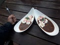 Traditional Latvian dessert `bread soup`