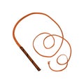 Traditional leather whip vector Illustration on a white background Royalty Free Stock Photo