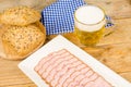 Traditional leberkaese snack Royalty Free Stock Photo