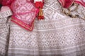 Traditional Lehenga Design Ethnic wear of indian tradition with intricate mirror work Royalty Free Stock Photo