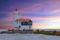 Traditional lighthouse `Het Paard van Marken` in Marken the Netherlands Royalty Free Stock Photo