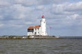 Traditional lighthouse `Het Paard van Marken` in Marken the Netherlands Royalty Free Stock Photo