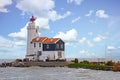 Traditional lighthouse `Het Paard van Marken` in Marken the Netherlands Royalty Free Stock Photo