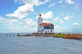 Traditional lighthouse `Het Paard van Marken` in Marken the Netherlands Royalty Free Stock Photo