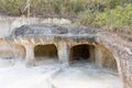 Traditional limestone mining tunnel