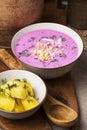 Traditional lithuanian cold beet pink soup Royalty Free Stock Photo